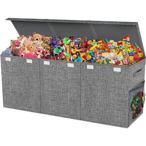 Extra Large Toy Box, Collapsible Sturdy Kids Toy Chest for Boys, Girls